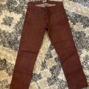 Naked & Famous Denim Maroon 30